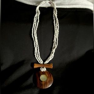 Pretty white and brown necklace